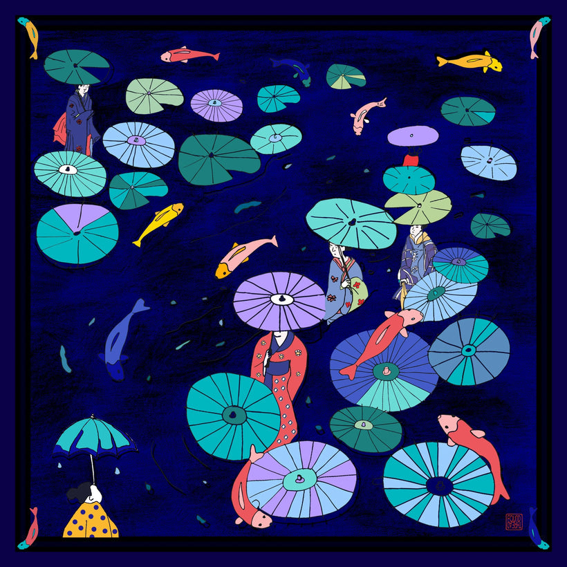 Silk Scarves - Lily Umbrella