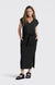 V - Neck T-Shirt Dress - Washed Black