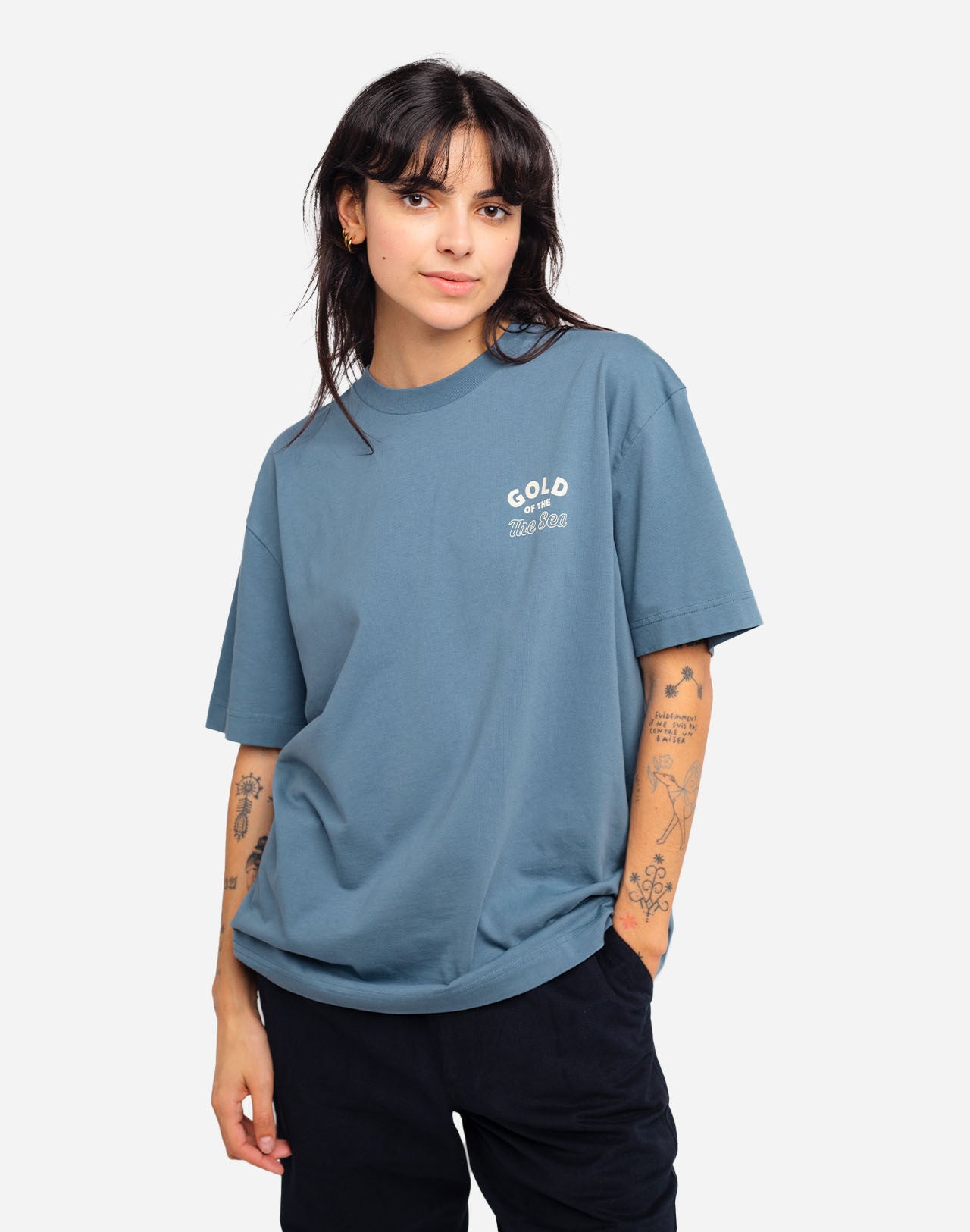 Gold T-Shirt - Steel Blue