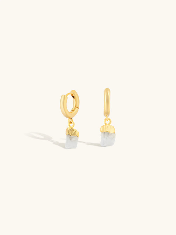 Luna Moonstone Hoops - Gold Plating