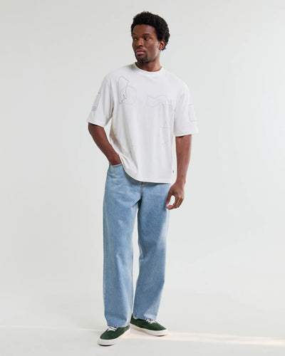 Milton Tee Cotton Shapes  Embroidered - Ecru