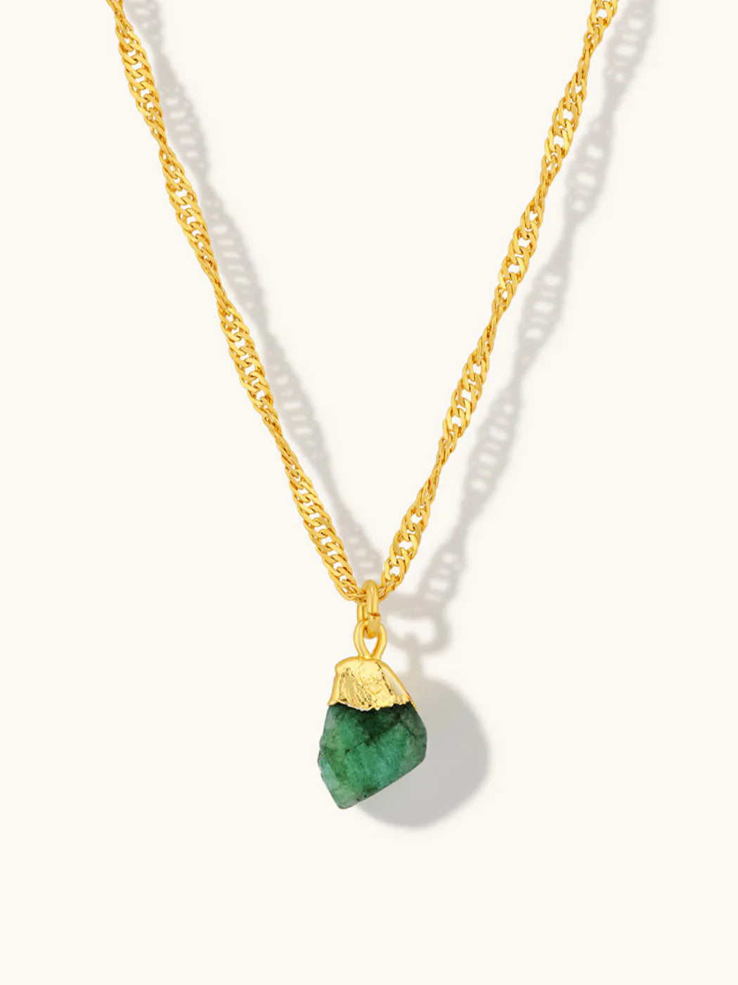Mohica Raw Emerald Necklace - Gold Plating/Emerald