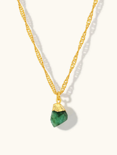 Mohica Raw Emerald Necklace - Gold Plating/Emerald