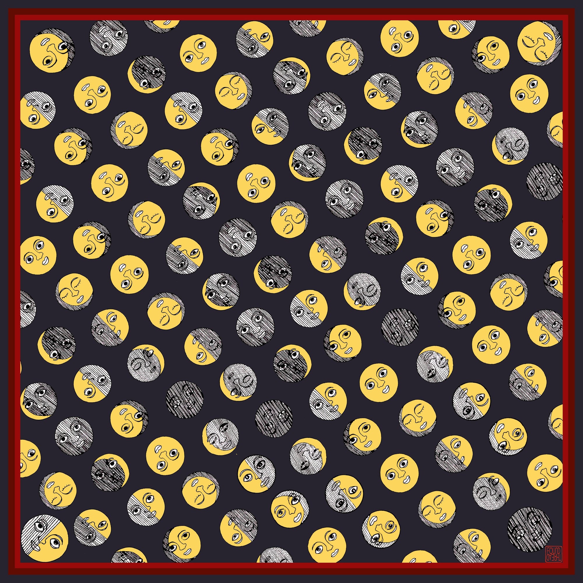 Silk Scarves - Moon Phase