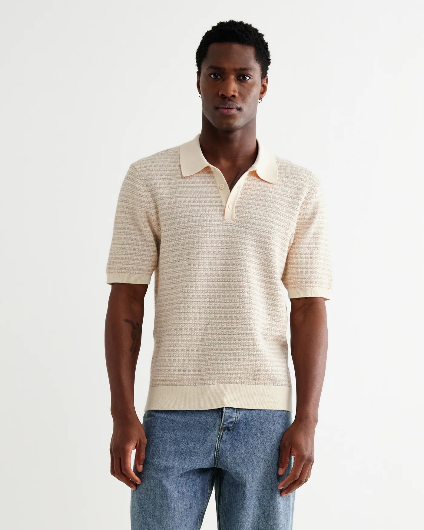 Naples SS Polo - Mini Geo Natural
