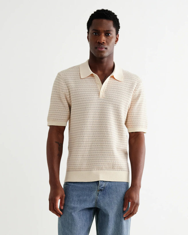 Naples SS Polo - Mini Geo Natural