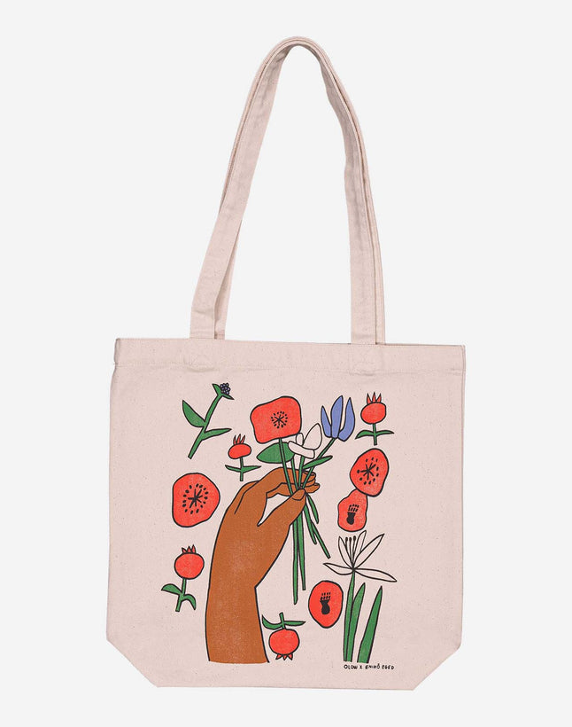 Poppies Tote Bag - Natural Ecru