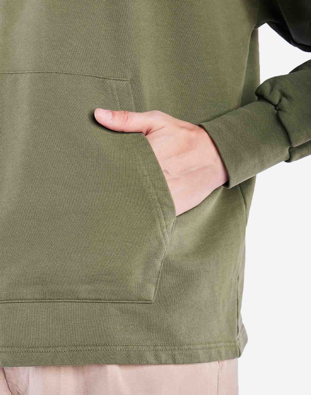 Manso Zipped Sweatshirt - Olive Green