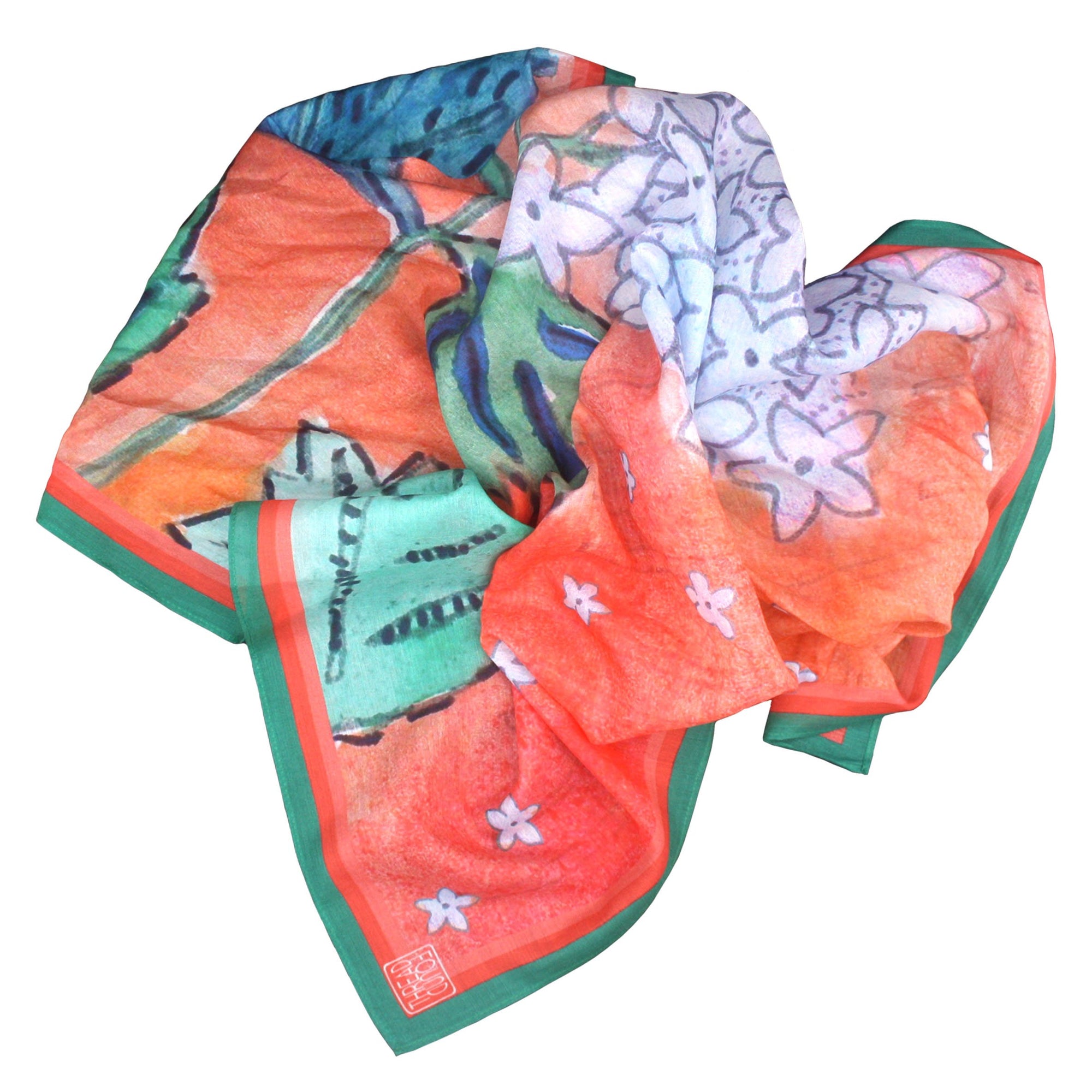Silk/Cotton Scarves - Warm Hydrangea