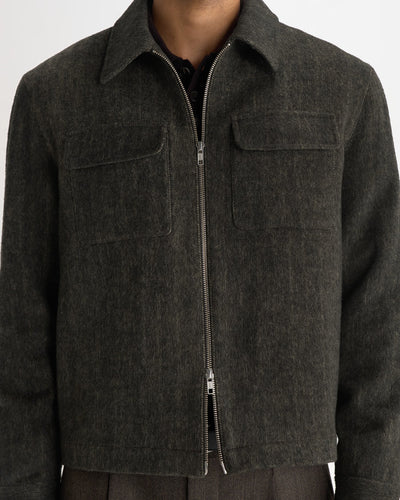 Osier Jacket Brushed Herringbone - Brown / Black