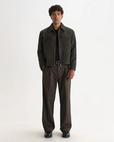 Osier Jacket Brushed Herringbone - Brown / Black