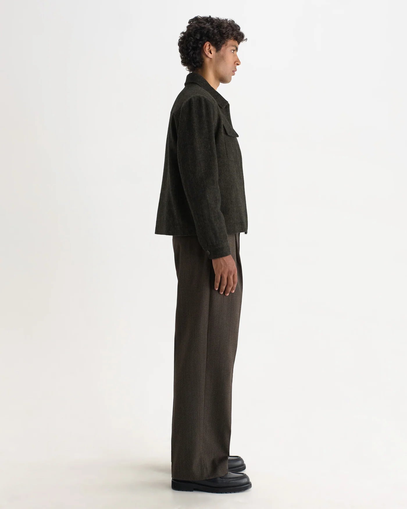 Osier Jacket Brushed Herringbone - Brown / Black
