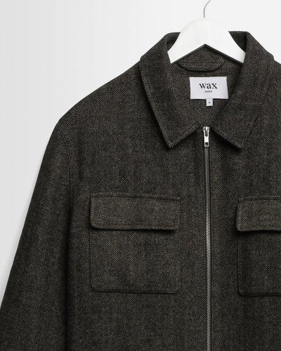 Osier Jacket Brushed Herringbone - Brown / Black