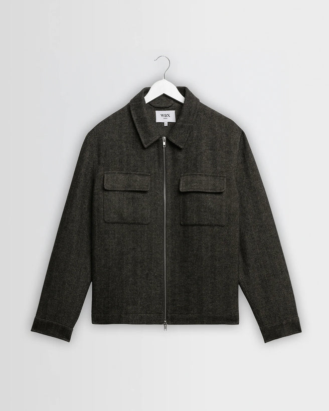 Osier Jacket Brushed Herringbone - Brown / Black