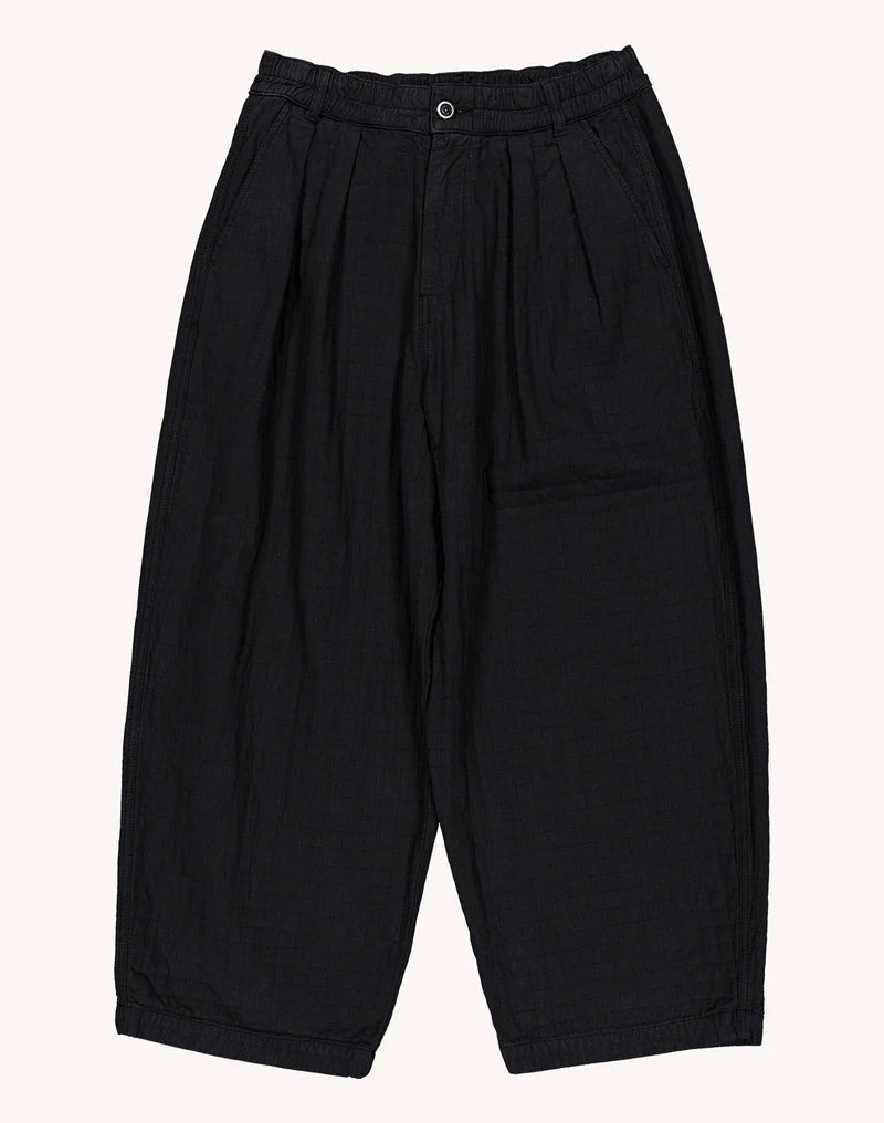 Plaid Cargeot Trousers - Black