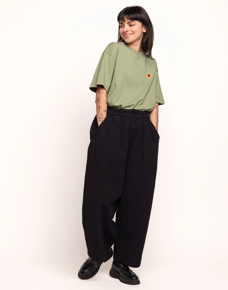 Plaid Cargeot Trousers - Black