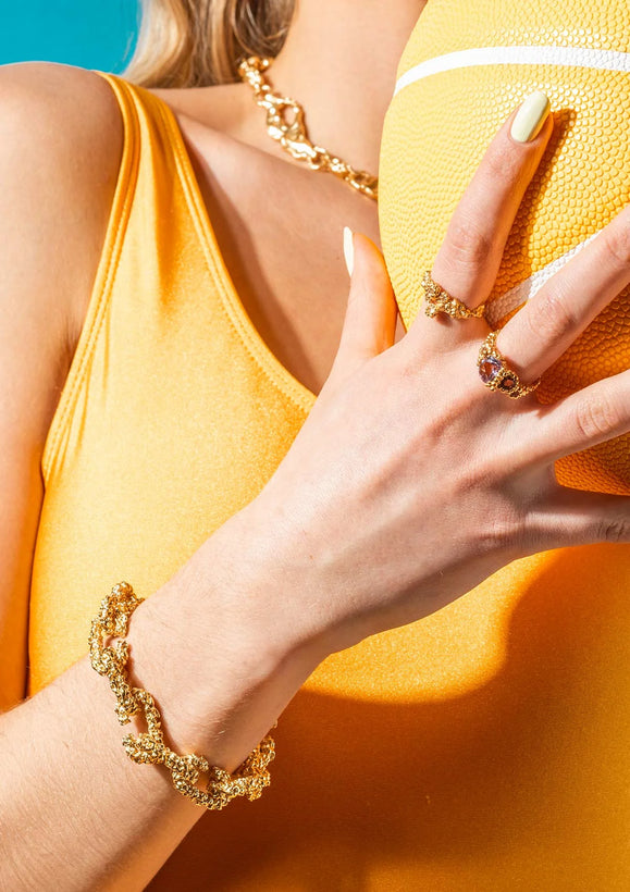 Chain of Riddle Gilded Bracelet - Gold