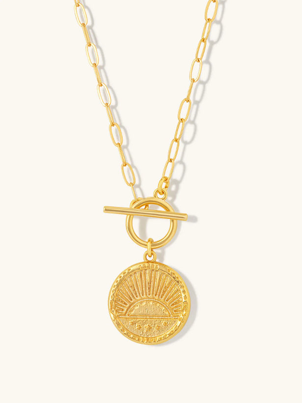 Rising Sun Necklace - Gold Plating