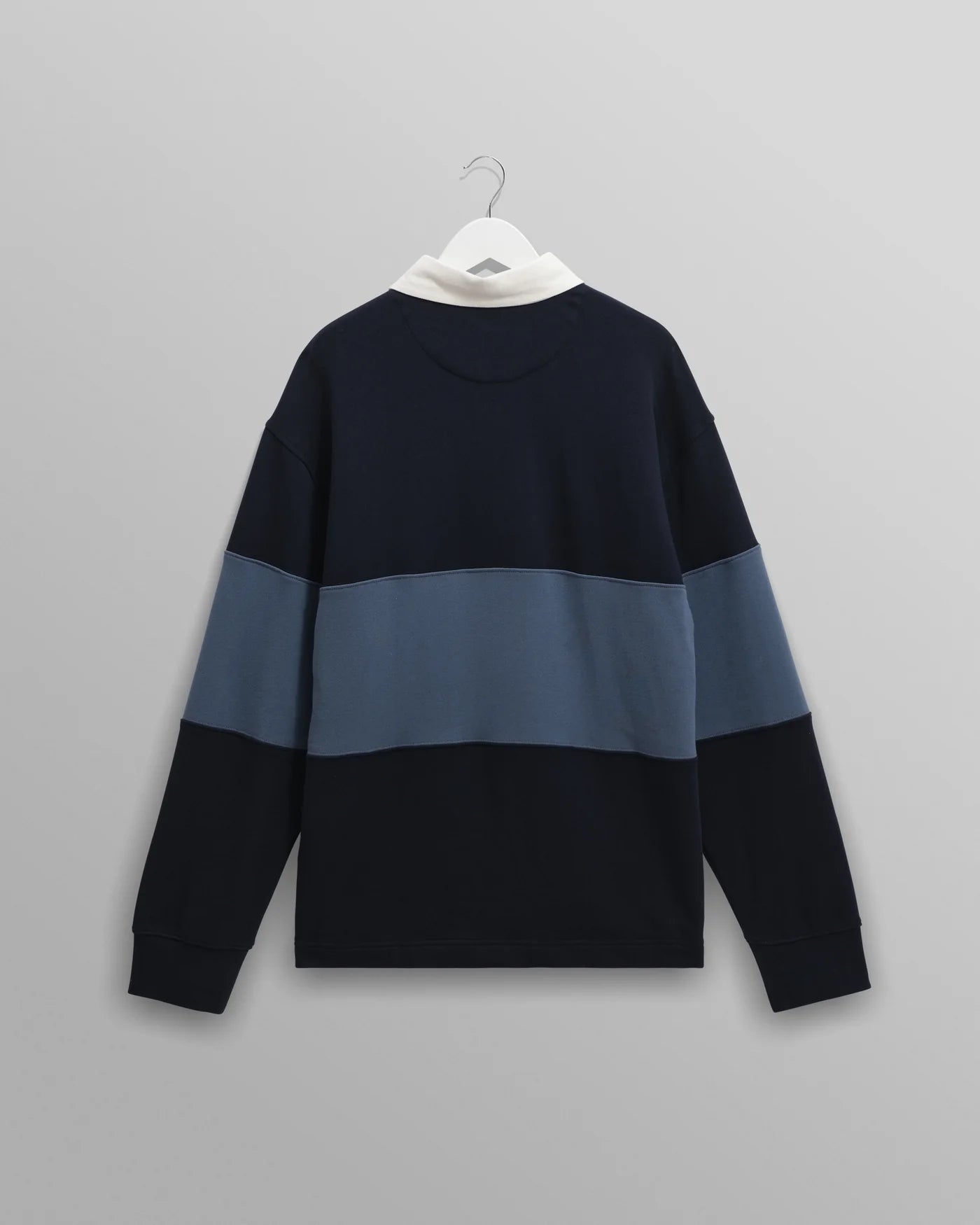 Rowhill Panelled Loopback Rugby Shirt - Blue/Navy