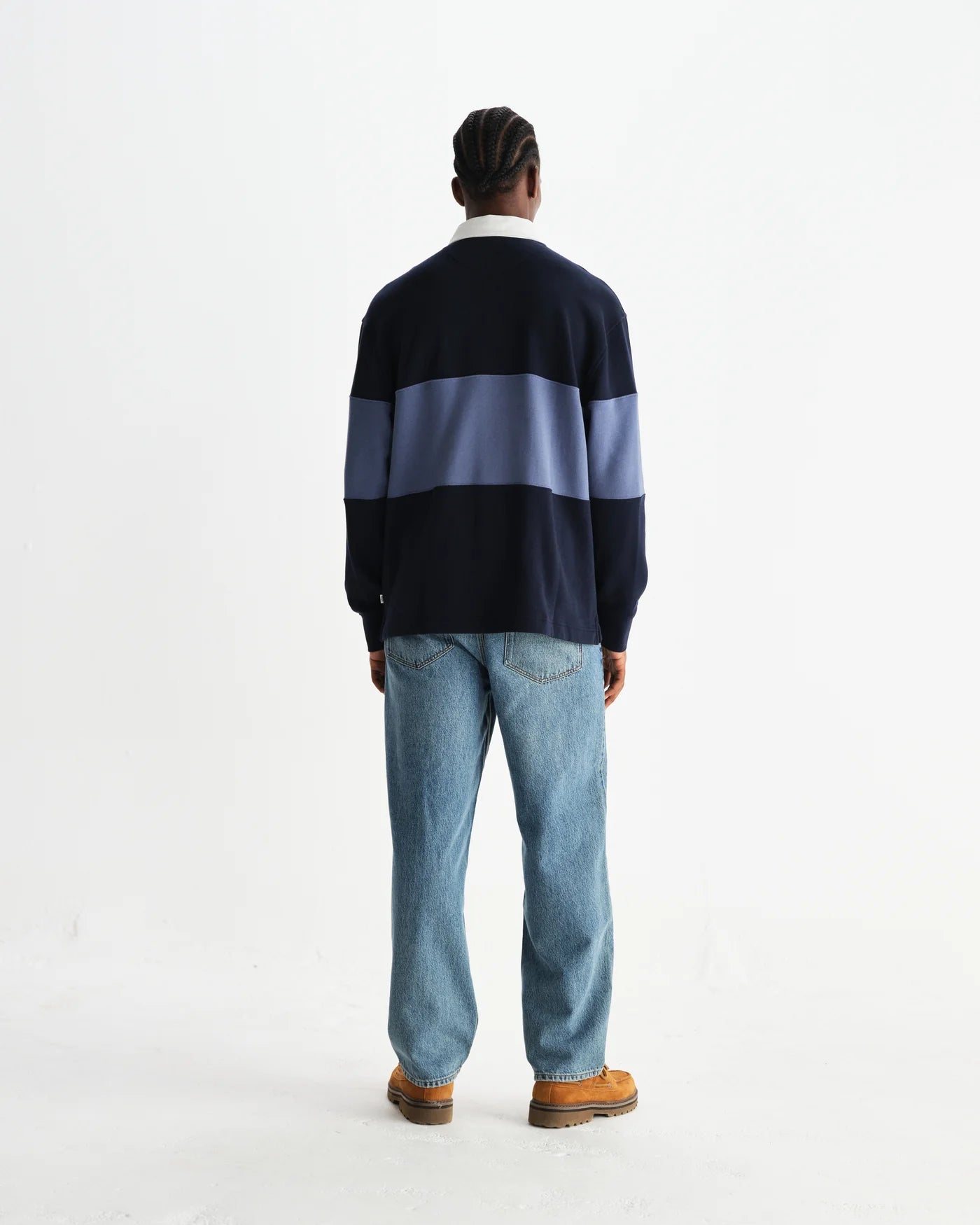 Rowhill Panelled Loopback Rugby Shirt - Blue/Navy