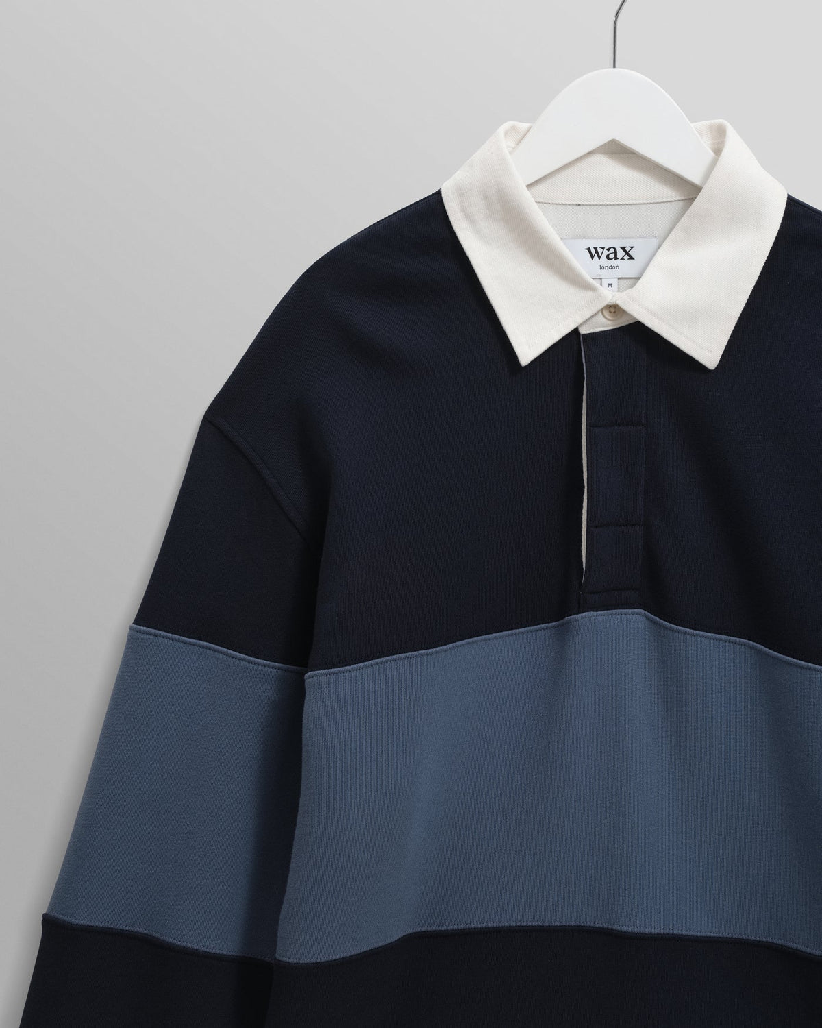 Rowhill Panelled Loopback Rugby Shirt - Blue/Navy