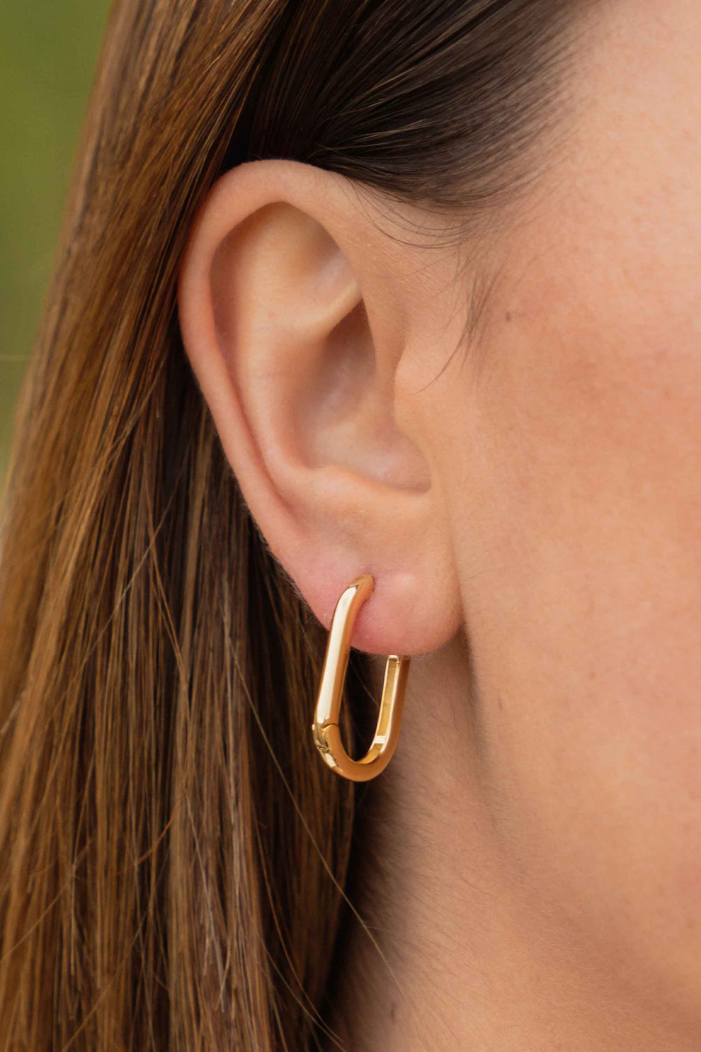 Olivia Oval Hoops - Gold Plating