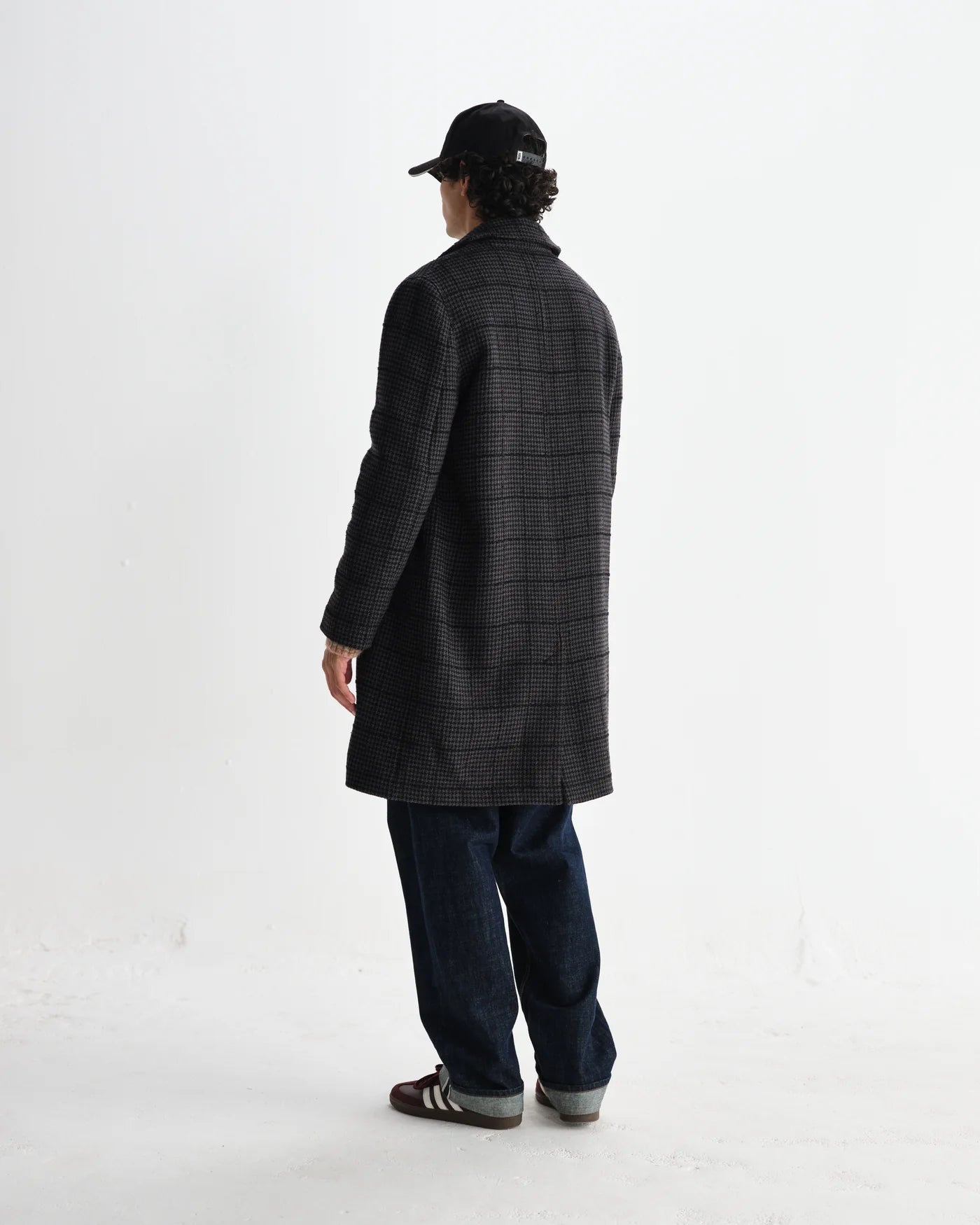 Stan Coat - Puppytooth Check Navy/Grey