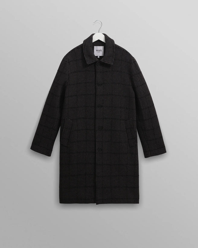 Stan Coat - Puppytooth Check Navy/Grey