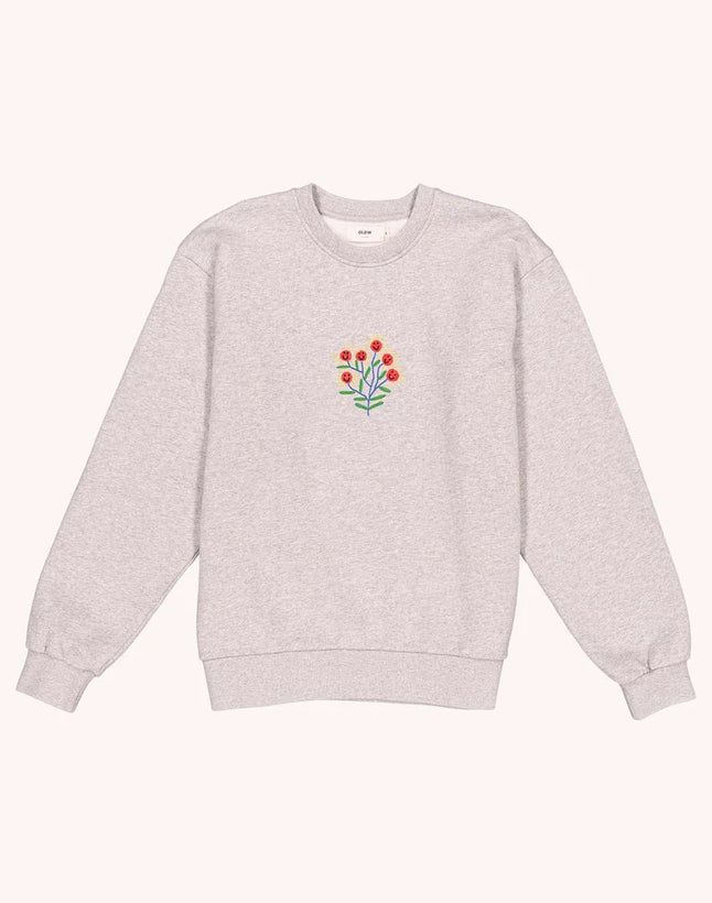 Happy Flower Sweatshirt -  Grey Marl