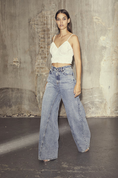 Vika CC Wide Seam Jeans - Denim Blue