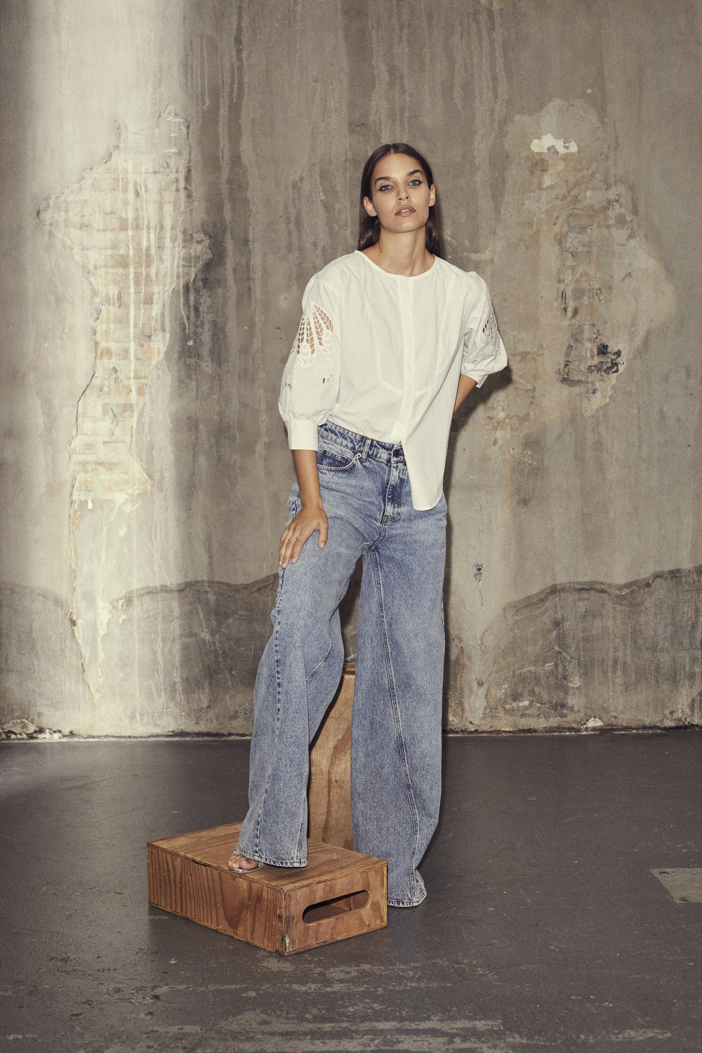 Vika CC Wide Seam Jeans - Denim Blue