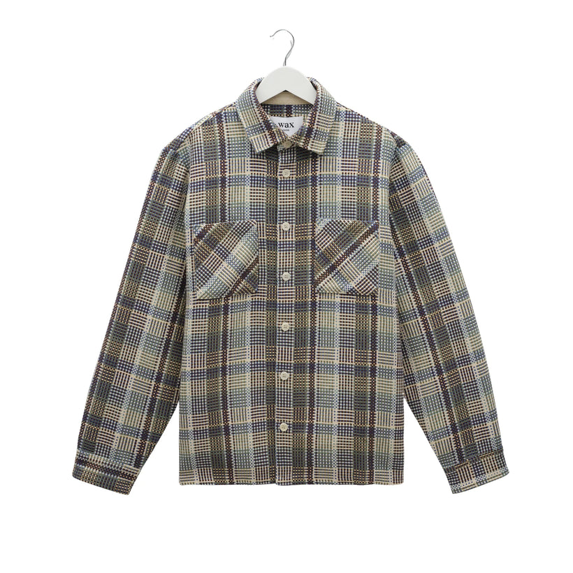 Whiting Overshirt - Basket Weave Blue/Green