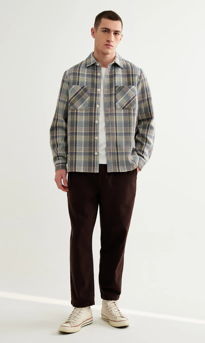 Whiting Overshirt - Basket Weave Blue/Green