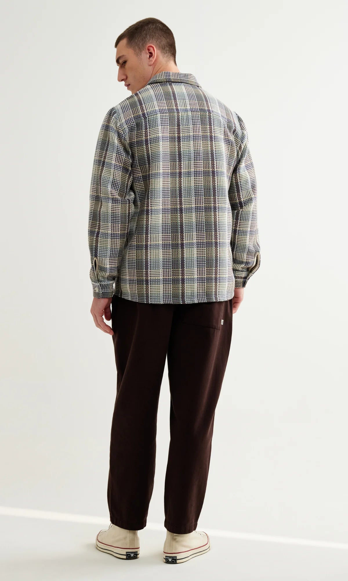Whiting Overshirt - Basket Weave Blue/Green