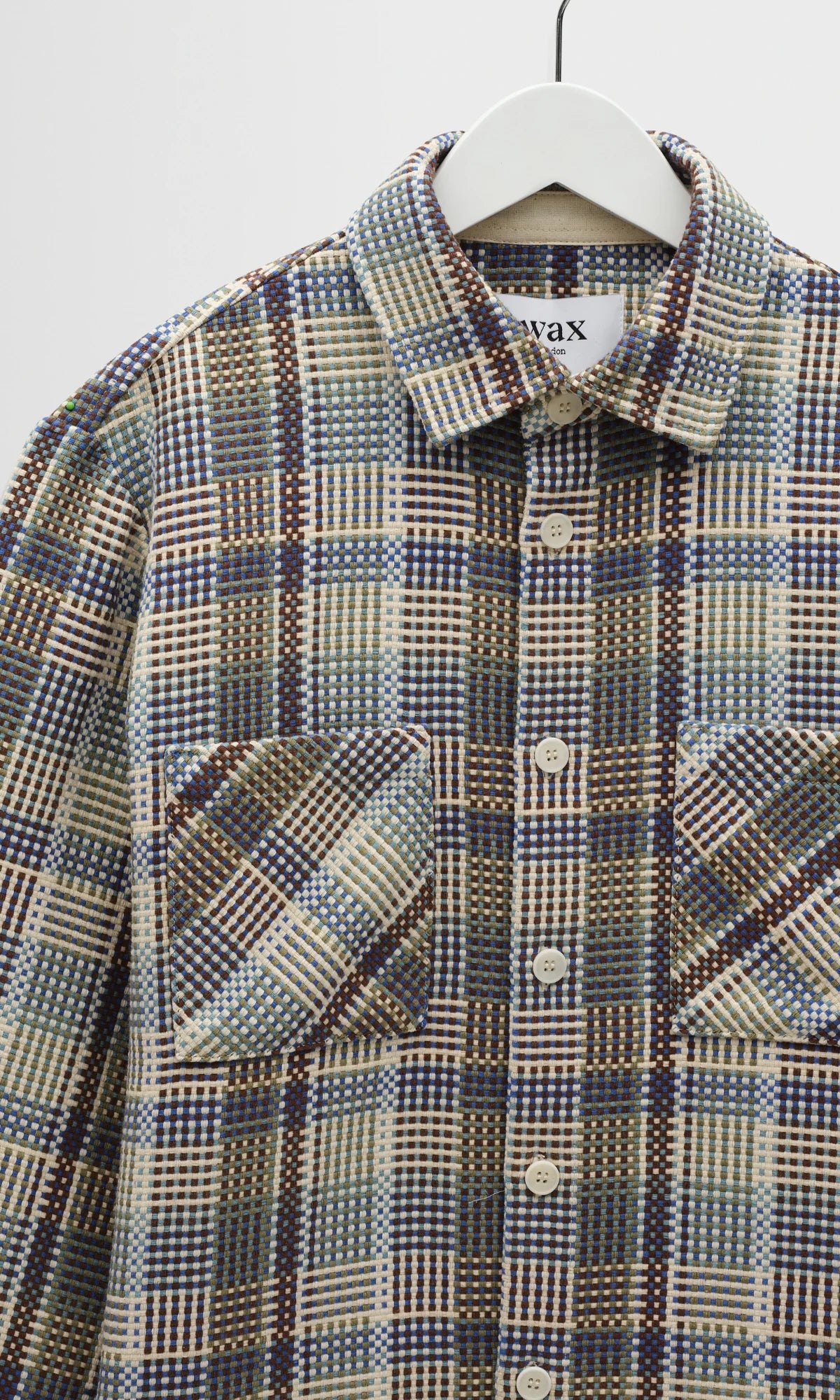 Whiting Overshirt - Basket Weave Blue/Green