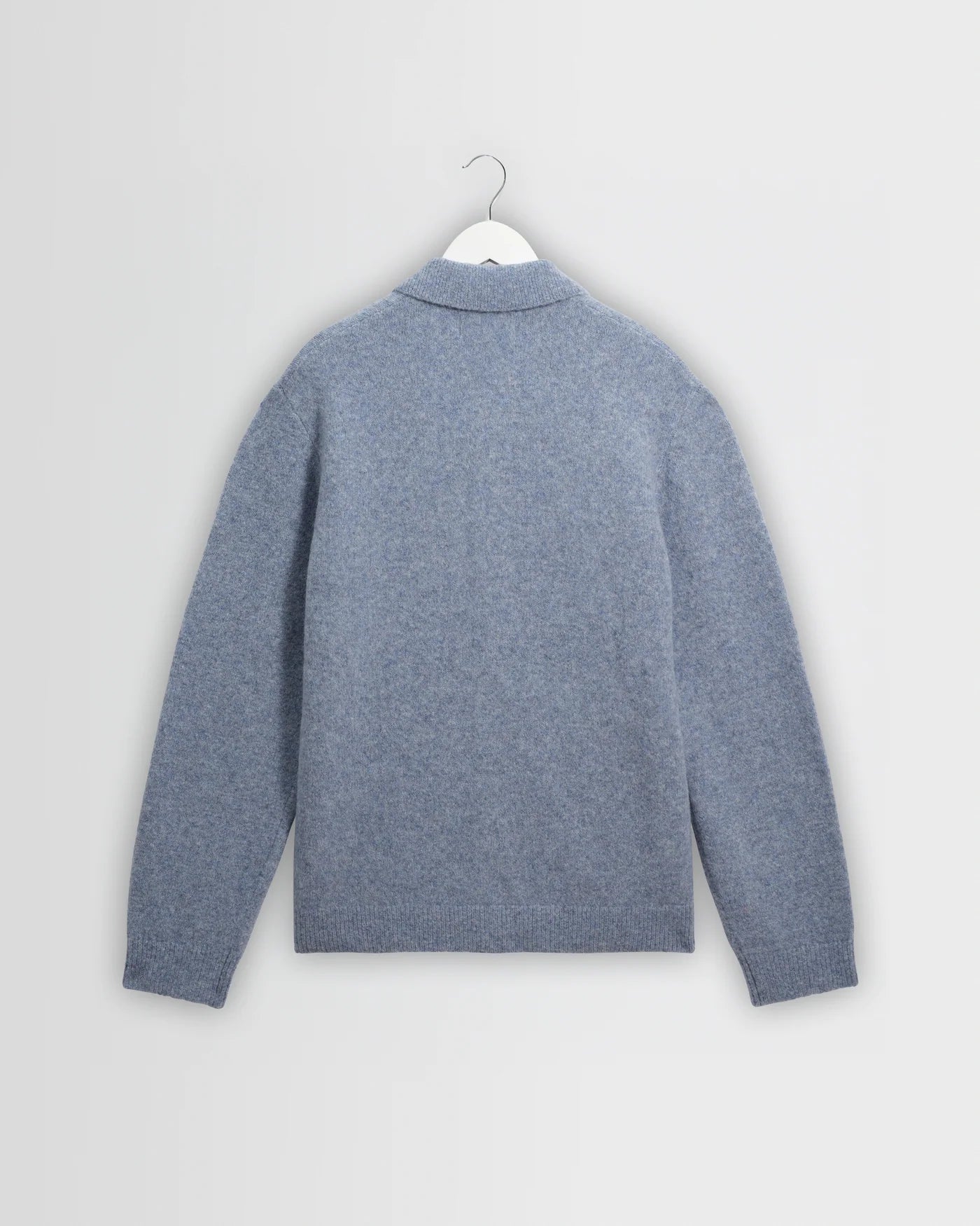 Tristan L/S Polo Fluffy Wool Blend - Pale Blue
