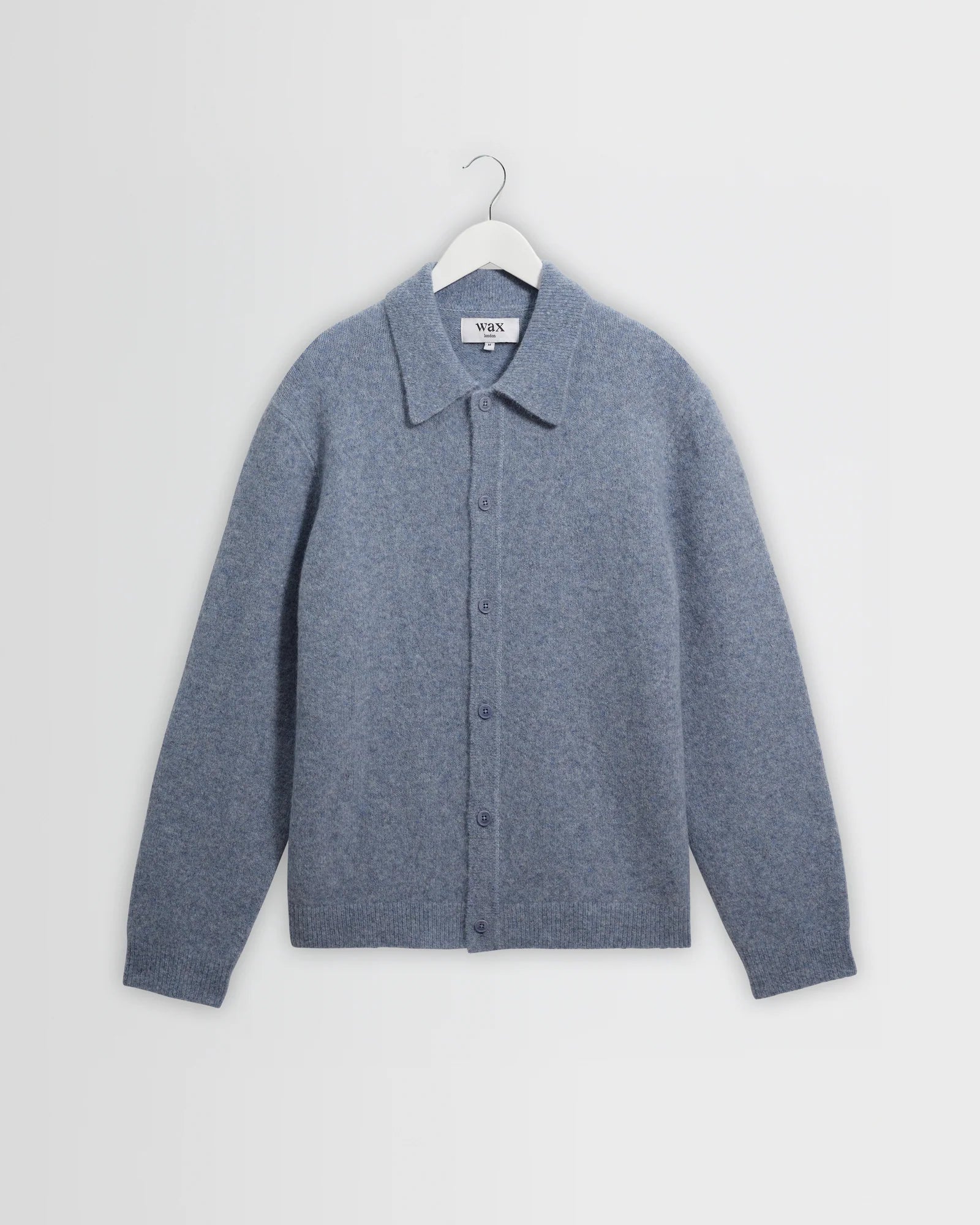 Tristan L/S Polo Fluffy Wool Blend - Pale Blue