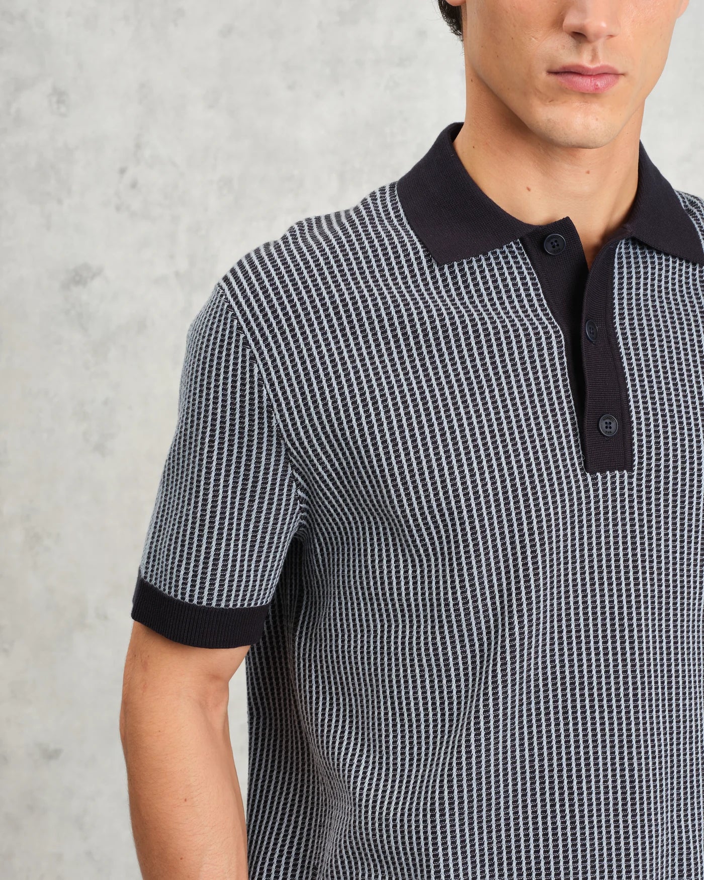 Turiin Polo - Navy Ladder Stripe