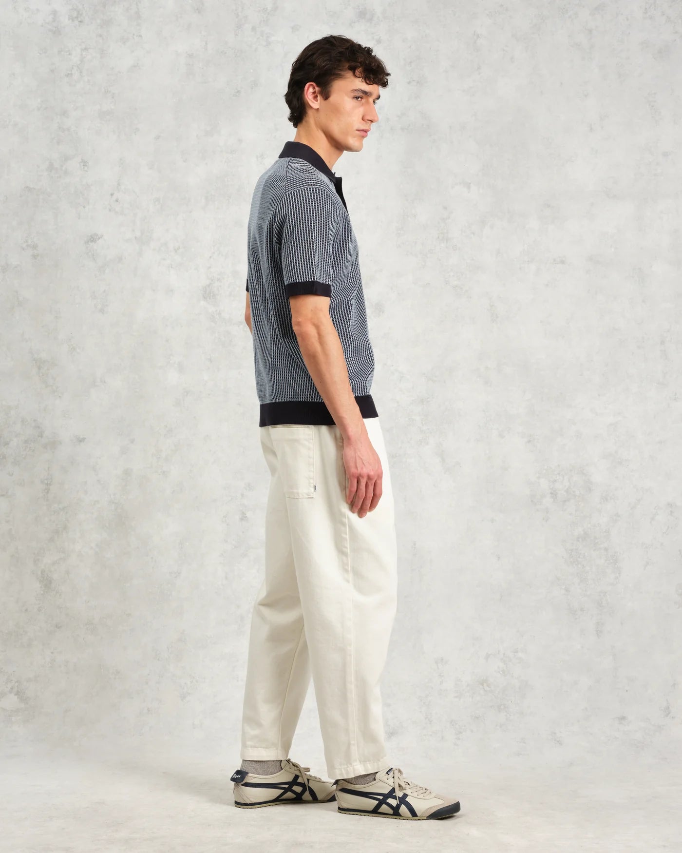 Turiin Polo - Navy Ladder Stripe