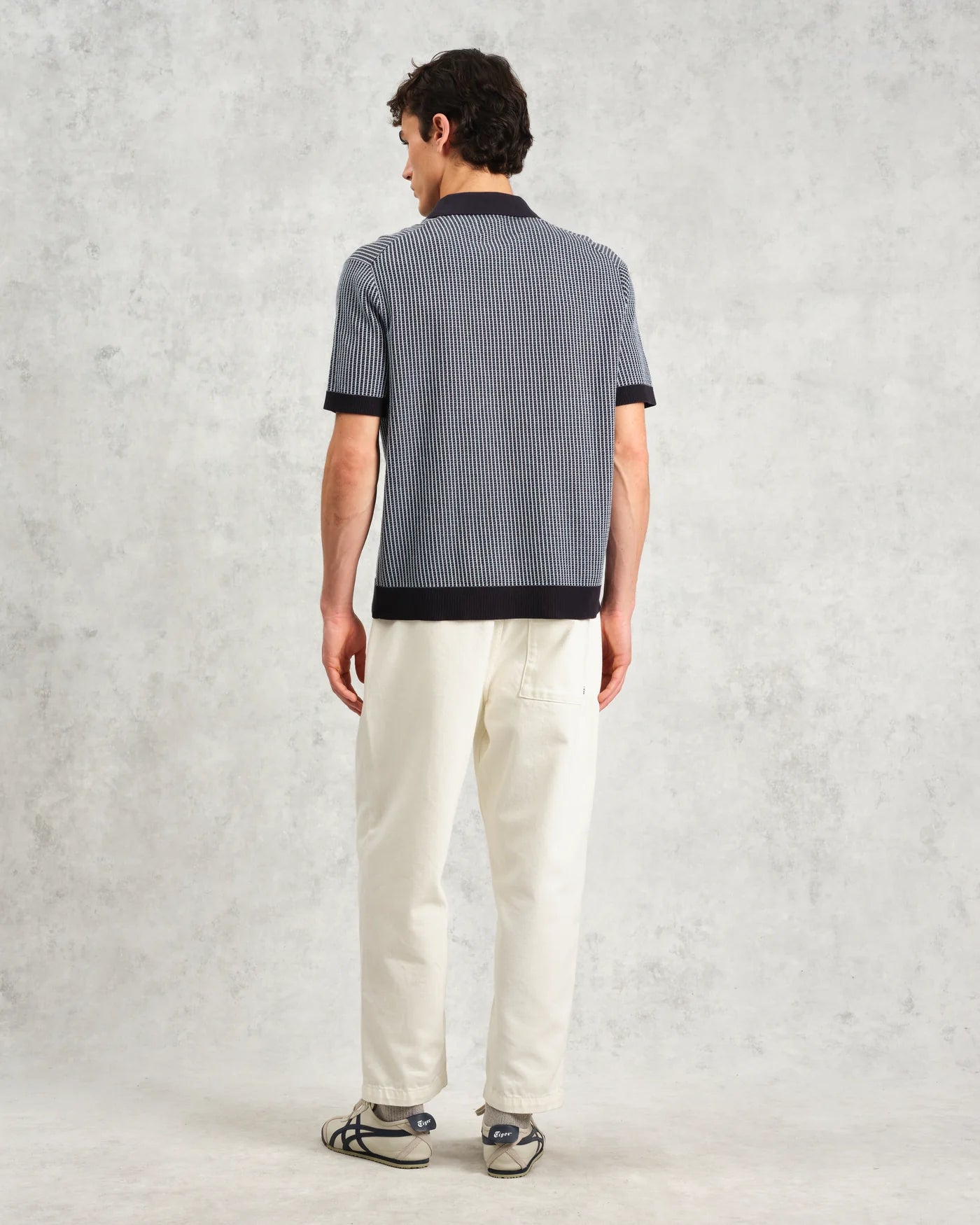 Turiin Polo - Navy Ladder Stripe