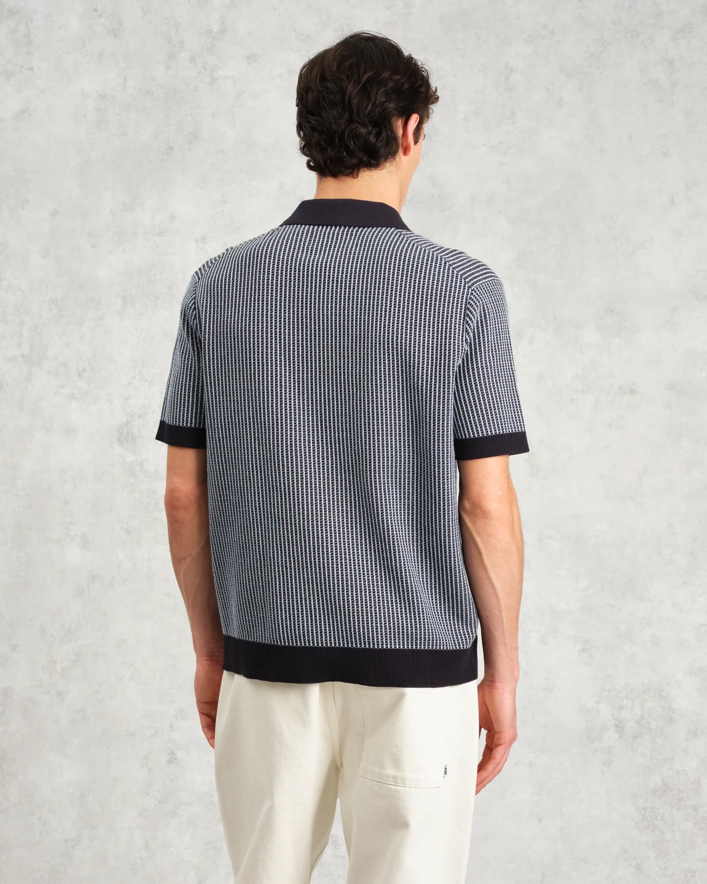 Turiin Polo - Navy Ladder Stripe