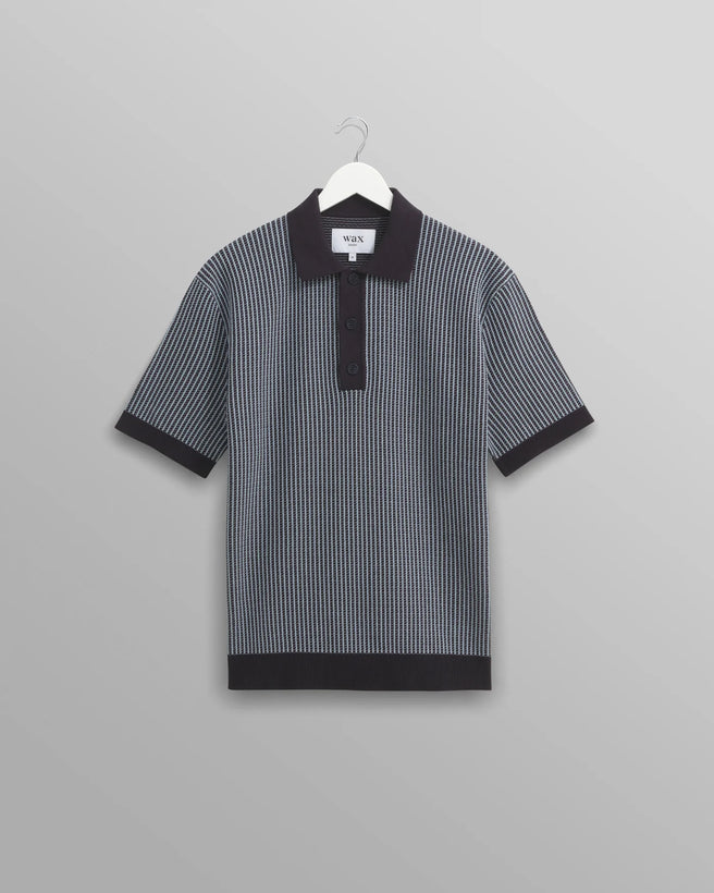 Turiin Polo - Navy Ladder Stripe