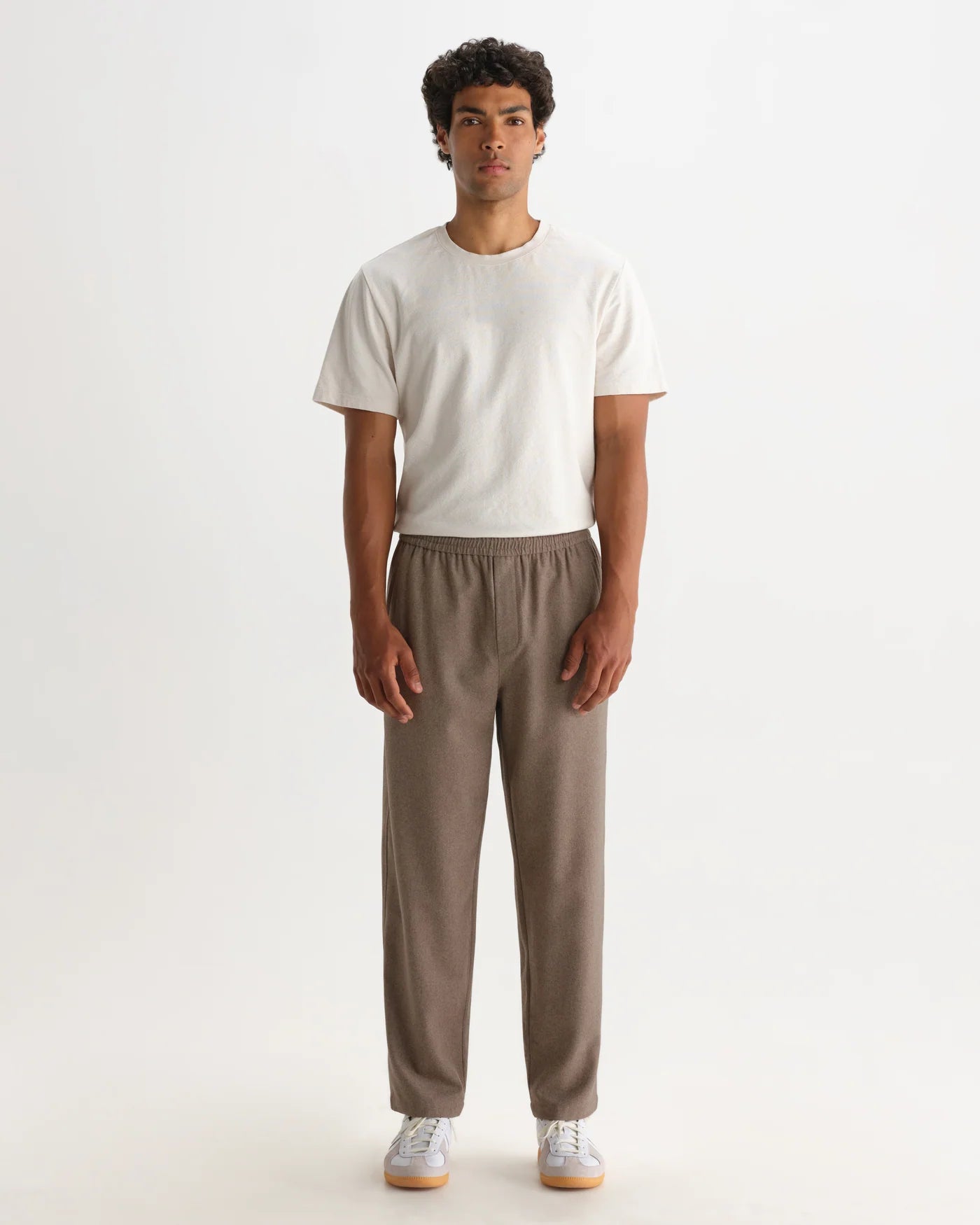 Tyne Trouser Brushed Wool - Light Brown