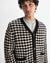 Walker Cardigan - Black And Ecru Bubble Knit Cardigan