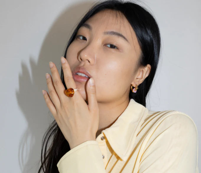 Buoy Earrings - Gold/Pink