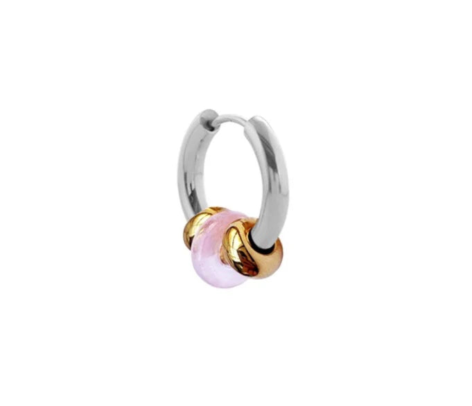 Buoy Earrings - Silver/Pink