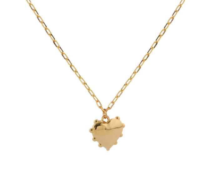 Milagros Heart Link Chain Necklace - Gold
