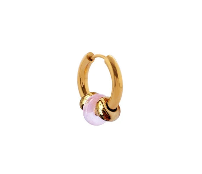 Buoy Earrings - Gold/Pink