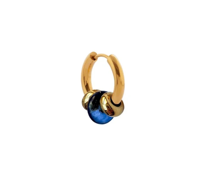 Buoy Earrings - Gold/Dark Blue