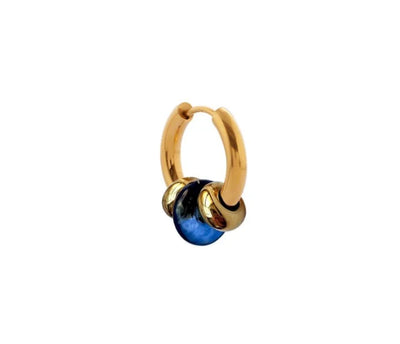 Buoy Earrings - Gold/Dark Blue